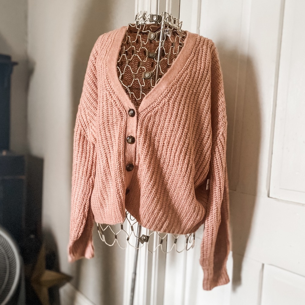Cropped Button Up Cardigan-NWT